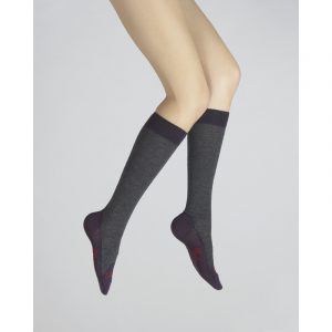 chaussettes hautes en cachemire anthracite