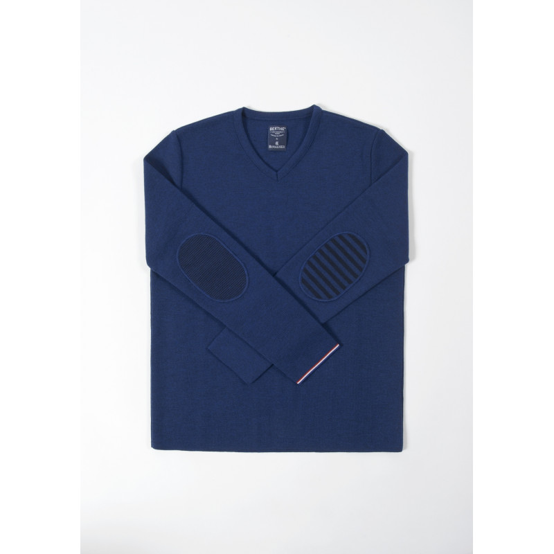 Featured image for “Pull marin col en v Berthe - Homme (bleu)”