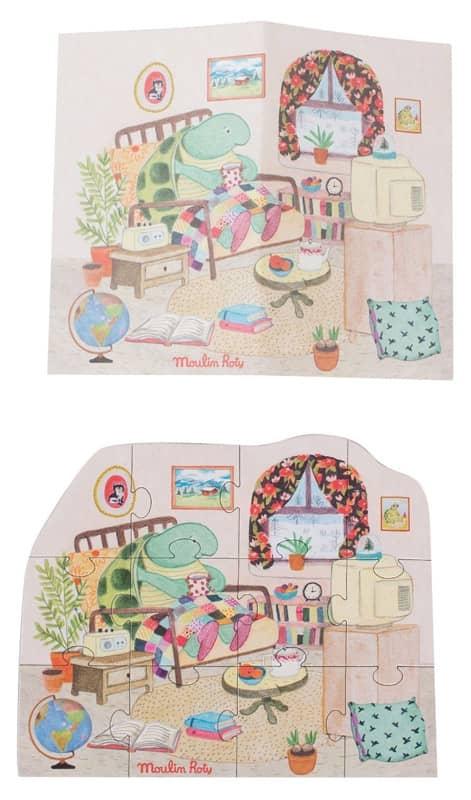 ensemble de 3 puzzles personnages la grande famille moulin roty 6 1