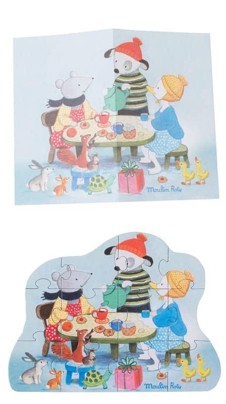 ensemble de 3 puzzles personnages la grande famille moulin roty 8 1