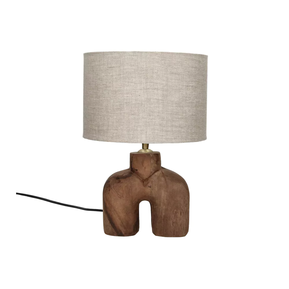 Featured image for “LAMPEDUSA - lampe de table - bois de mangier - DIA 25 x H 38 cm - brun”
