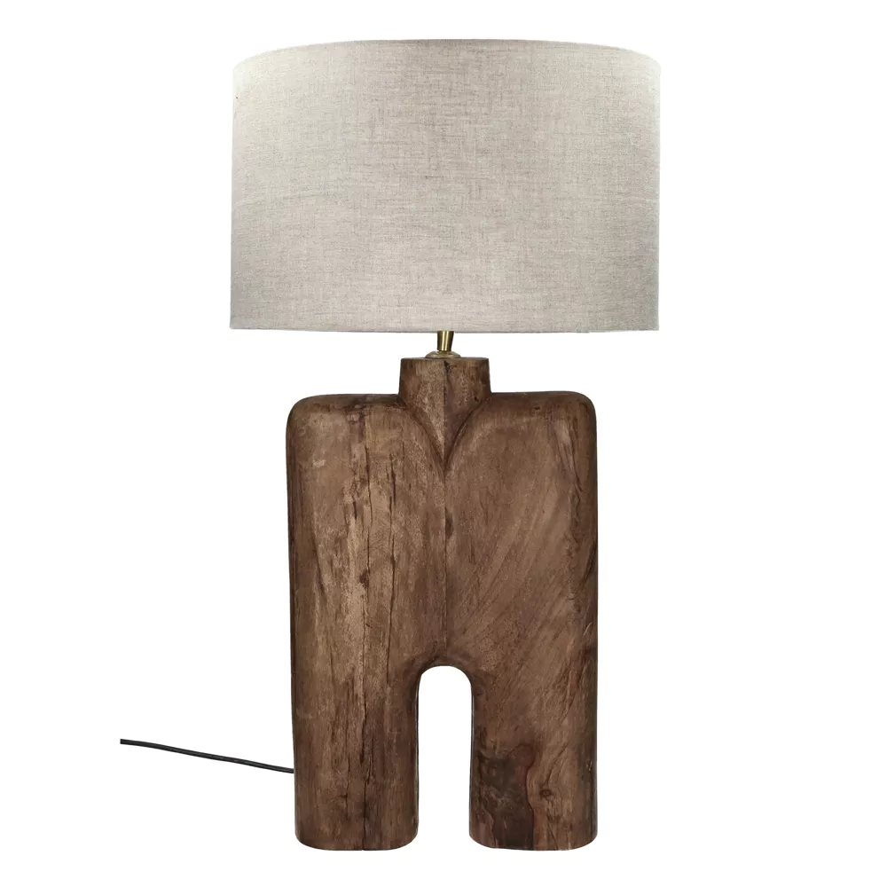 Featured image for “LAMPEDUSA - lampe de table - bois de mangier - DIA 38 x H 74 cm - brun”